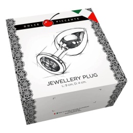 Korek analny Dolce Piccante metalowy L - złoto / biały