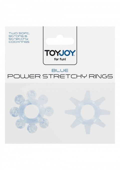 2 nakładki pierścienie na penisa z wypustkami niebieskie ToyJoy Manpower
