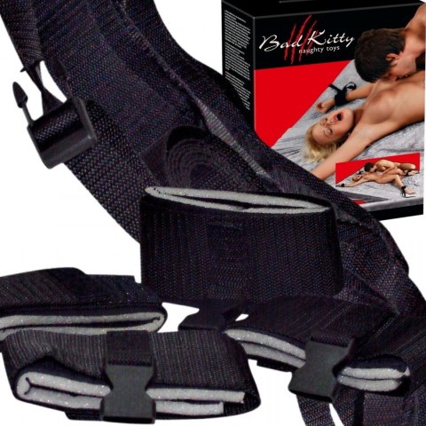 Zestaw BDSM kajdanki pasy do przypinania do łóżka Bad Kitty