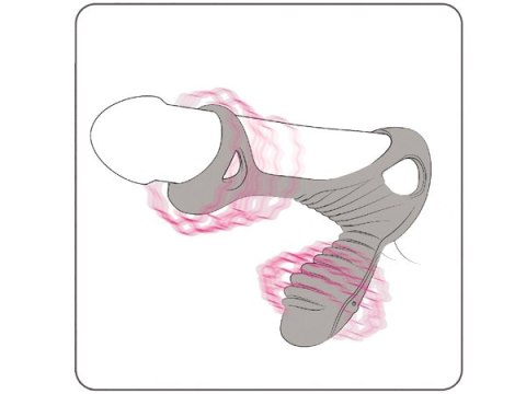 Nakładka na penisa z masażerem łechtaczki pilot Adrien Lastic